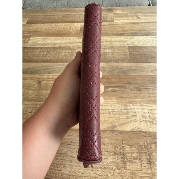 Women Designer Tory Burch Fleming Continental Zip Wallet Deep Berry Quiet Luxury - Picture 7 of 8